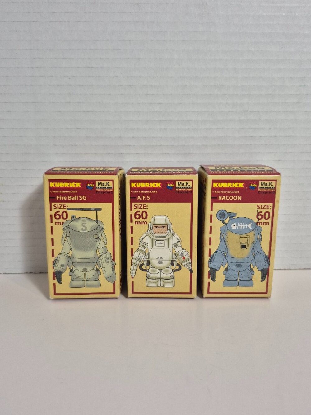 Lot of 3 Medicom Kubrick Kow Yokoyama 2004 Chapter 2 New in Box